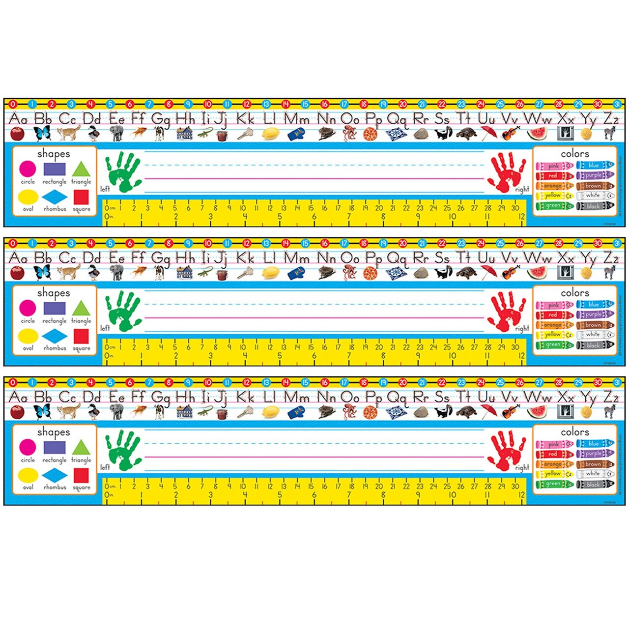 Zaner-Bloser Desk Toppers® Reference Name Plates, PreK-1, 36 Per Pack, 3 Packs